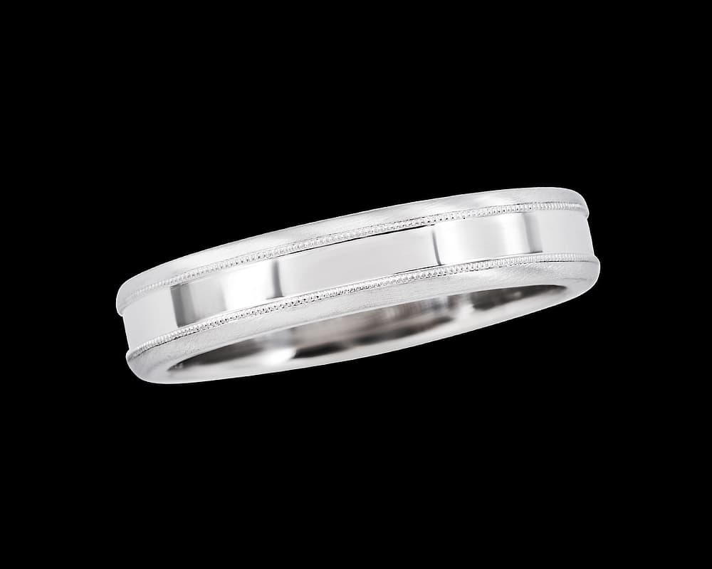 Men's 4mm Band with Raised Matte Edge