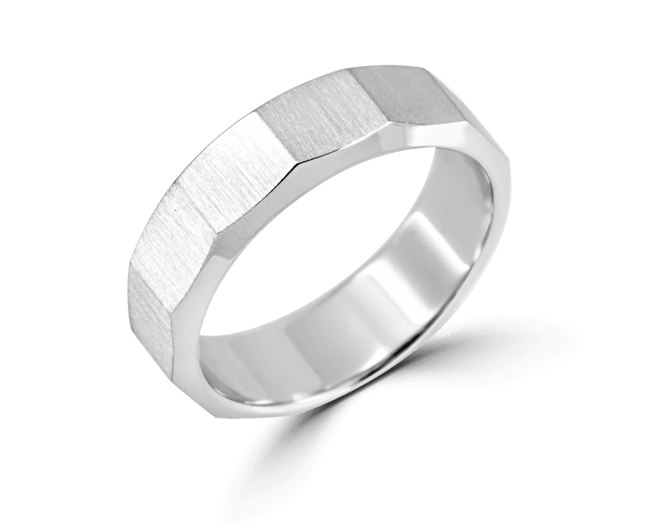 Mens Twelve Faceted Band with Satin Finish