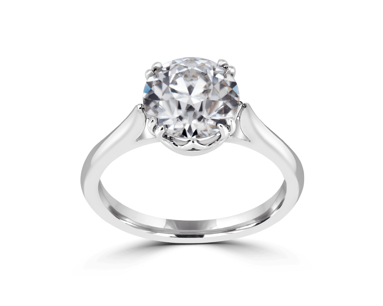 The Paula Solitaire with Sculpted Filigree Profile