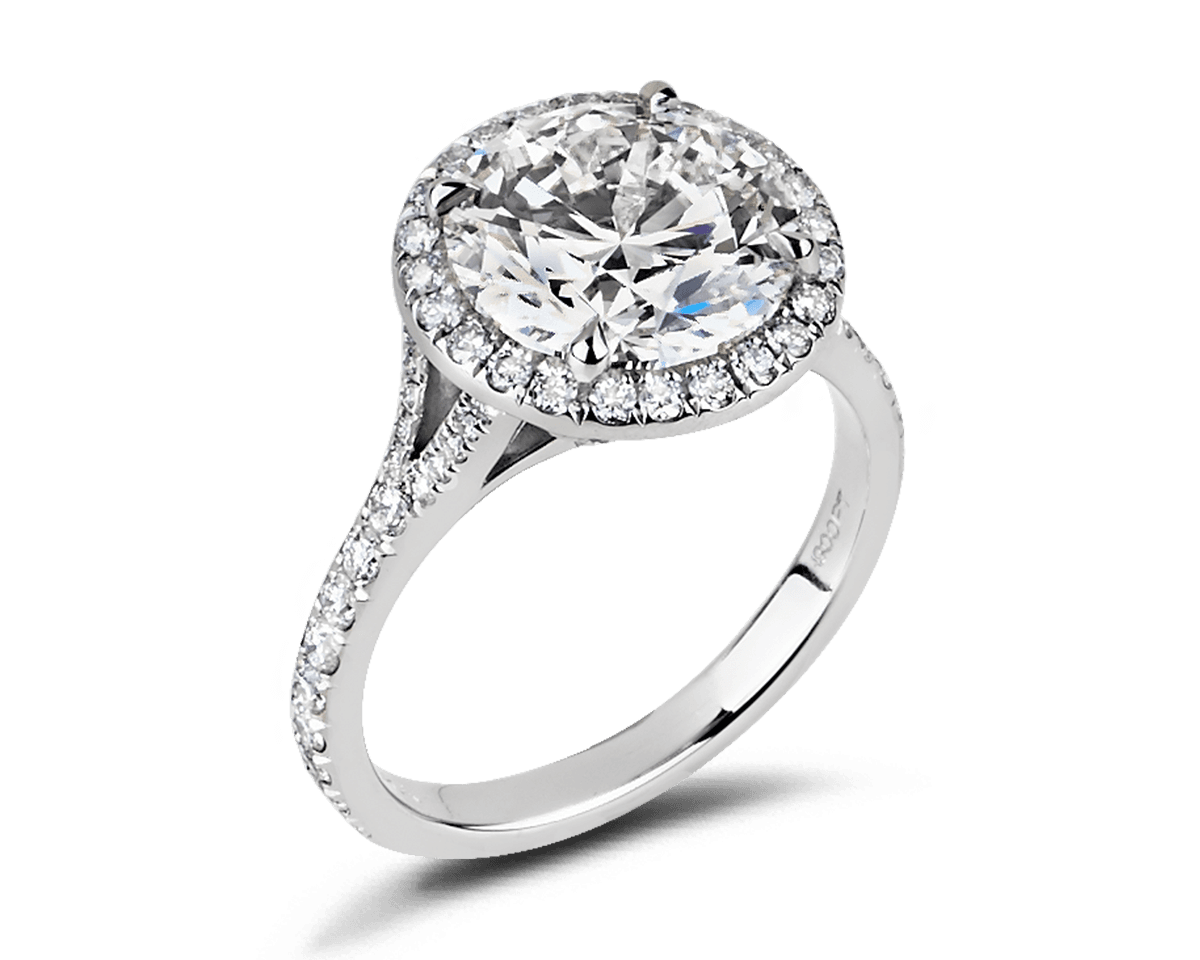 The Anne Marie Split Band Halo Solitaire